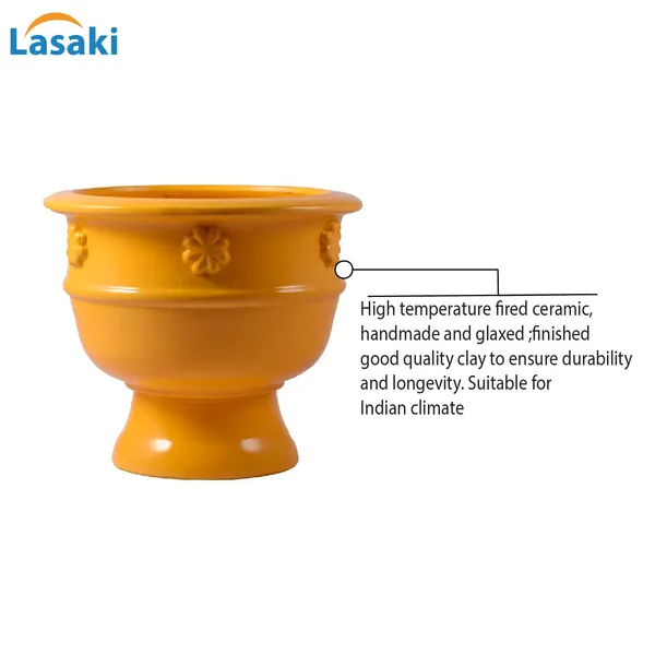 Oreo_Flower_Saffron_Ceramic_Pots_For_Indoor_Plants,_Planters,_Flower,_Pots,_Gamla,_Outdoor,_Balcony,_Home,_Garden,_Office_Decor,_Succulent_Pot_(D_-_21_X_H_-_18_Cm)