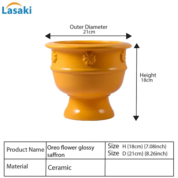 Oreo_Flower_Saffron_Ceramic_Pots_For_Indoor_Plants,_Planters,_Flower,_Pots,_Gamla,_Outdoor,_Balcony,_Home,_Garden,_Office_Decor,_Succulent_Pot_(D_-_21_X_H_-_18_Cm)