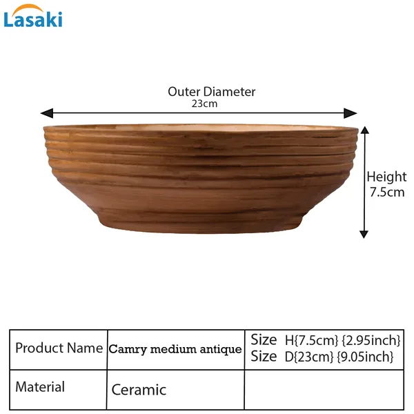 Camry_Medium_Antique_Ceramic_Pots_For_Indoor_Plants,_Planters,_Flower,_Pots,_Gamla,_Outdoor,_Balcony,_Home,_Garden,_Office_Decor,_Succulent,Bonsai(D_-_23_X_H_-_7.5_Cm)