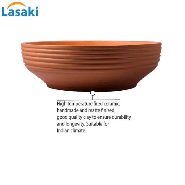 Camry_Medium_Ginger_Ceramic_Pots_For_Indoor_Plants,_Planters,_Flower,Pots,_Gamla,_Outdoor,_Balcony,_Home,_Garden,_Office_Decor,_Succulent,Bonsai(D-23_Xh-7.5_Cm),Multicolor