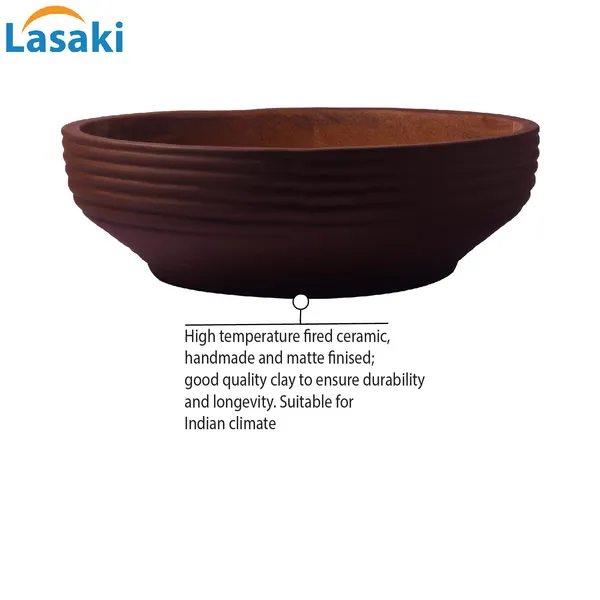 Camry_Medium_Truffle_Ceramic_Pots_For_Indoor_Plants,_Planters,_Flower,_Pots,_Gamla,_Outdoor,_Balcony,_Home,_Garden,_Office_Decor,_Succulent,Bonsai(D_-_23_X_H_-_7.5_Cm)