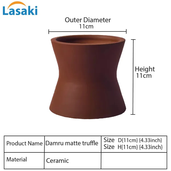 Damru_Truffle_Ceramic_Pots_For_Indoor_Plants,_Planters,_Flower,_Pots,_Gamla,_Outdoor,_Balcony,_Home,_Garden,_Office_Decor,_Succulent_Pot(H_-_11_X_D_-_11_Cm)