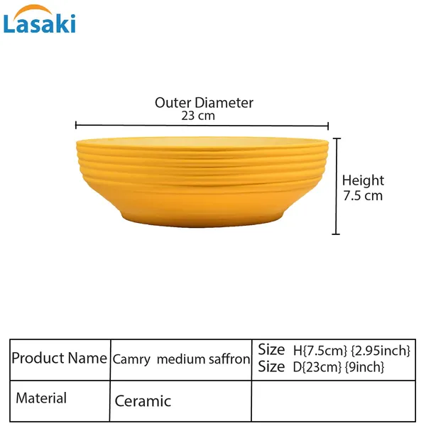 Camry_Medium_Saffron_Ceramic_Pots_For_Indoor_Plants,_Planters,_Flower,_Pots,_Gamla,_Outdoor,_Balcony,_Home,_Garden,_Office_Decor,_Succulent,Bonsai(D_-_23_X_H_-_7.5_Cm)