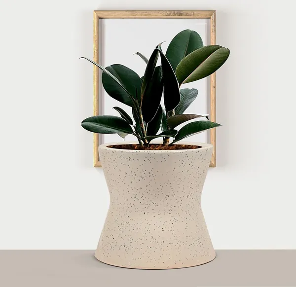 Damru_White_Ceramic_Pots_For_Indoor_Plants,_Planters,_Flower,_Pots,_Gamla,_Outdoor,_Balcony,_Home,_Garden,_Office_Decor,_Succulent_Pot(H_-_11_X_D_-_11_Cm)