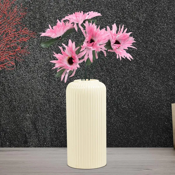 Evelyn_Medium_White_Ceramic_Flower_Vase_For_Living_Room,_Bedroom,_Dining_Table,_Home_Decoration_(H_-_20.5_X_D_-_9_Cm,_White)