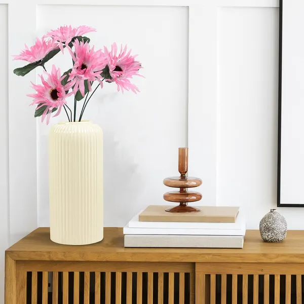Evelyn_Medium_White_Ceramic_Flower_Vase_For_Living_Room,_Bedroom,_Dining_Table,_Home_Decoration_(H_-_20.5_X_D_-_9_Cm,_White)