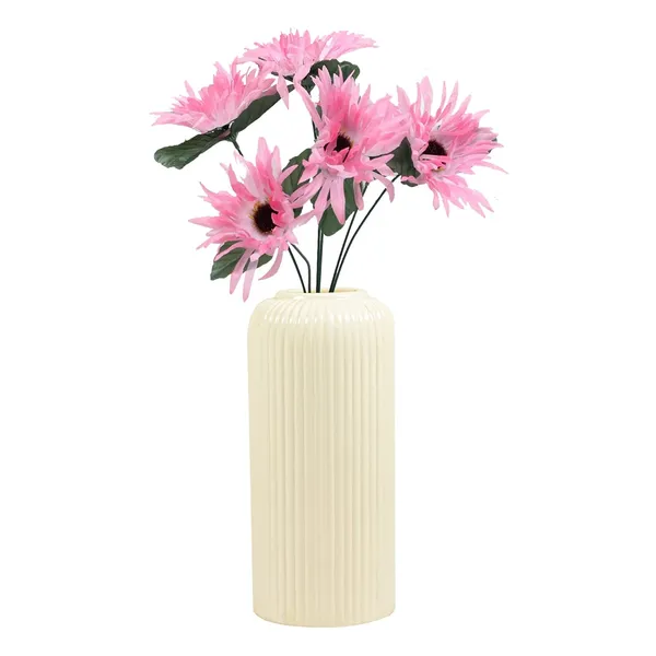 Evelyn_Medium_White_Ceramic_Flower_Vase_For_Living_Room,_Bedroom,_Dining_Table,_Home_Decoration_(H_-_20.5_X_D_-_9_Cm,_White)