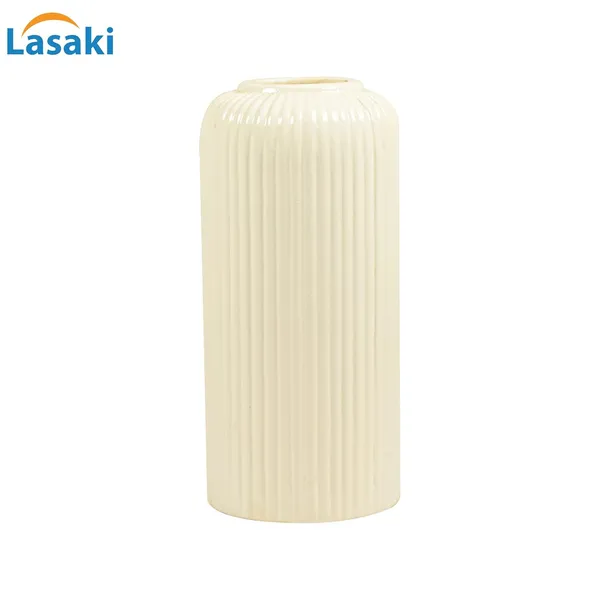 Evelyn_Medium_White_Ceramic_Flower_Vase_For_Living_Room,_Bedroom,_Dining_Table,_Home_Decoration_(H_-_20.5_X_D_-_9_Cm,_White)