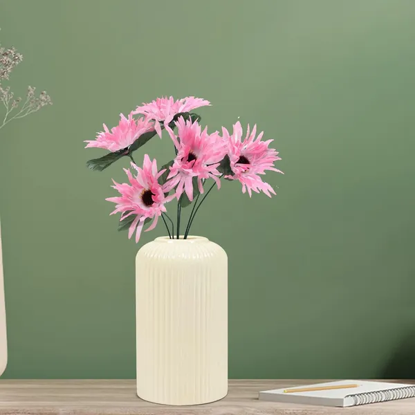 Evelyn_Small_White_Ceramic_Flower_Vase_For_Living_Room,_Bedroom,_Dining_Table,_Home_Decoration_(H_-_15.5_X_D_-_8_Cm,_White)