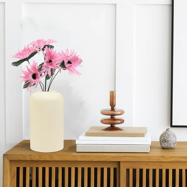 Evelyn_Small_White_Ceramic_Flower_Vase_For_Living_Room,_Bedroom,_Dining_Table,_Home_Decoration_(H_-_15.5_X_D_-_8_Cm,_White)