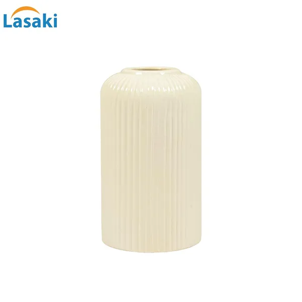 Evelyn_Small_White_Ceramic_Flower_Vase_For_Living_Room,_Bedroom,_Dining_Table,_Home_Decoration_(H_-_15.5_X_D_-_8_Cm,_White)