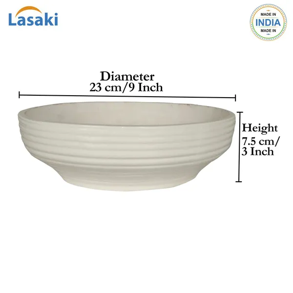 Camry_Medium_White_Ceramic_Pots_For_Indoor_Plants,_Planters,_Flower,_Pots,_Gamla,_Outdoor,_Balcony,_Home,_Garden,_Office_Decor,_Succulent,Bonsai(D_-_23_X_H_-_7.5_Cm)