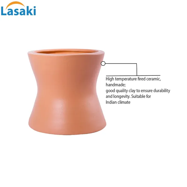 Damru_Ginger_Ceramic_Pots_For_Indoor_Plants,_Planters,_Flower,_Pots,_Gamla,_Outdoor,_Balcony,_Home,_Garden,_Office_Decor,_Succulent_Pot(H_-_11_X_D_-_11_Cm)