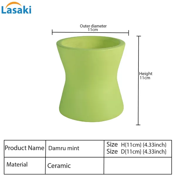 Damru_Mint_Ceramic_Pots_For_Indoor_Plants,_Planters,_Flower,_Pots,_Gamla,_Outdoor,_Balcony,_Home,_Garden,_Office_Decor,_Succulent_Pot(H_-_11_X_D_-_11_Cm)