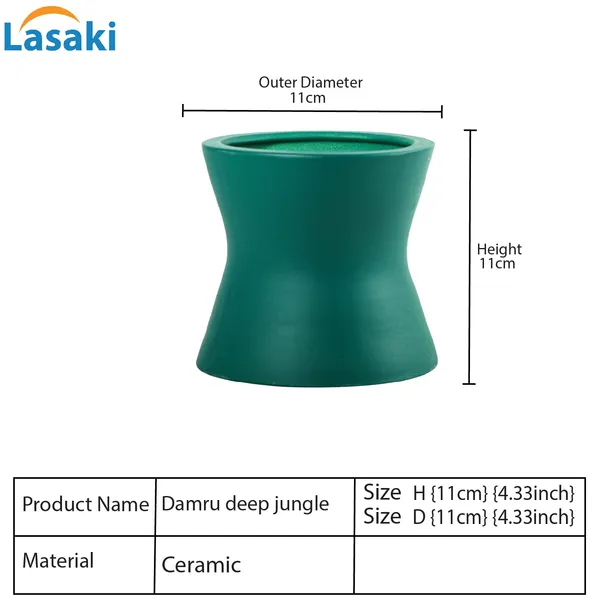 Damru_Deep_Jungle_Ceramic_Pots_For_Indoor_Plants,_Planters,_Flower,_Pots,_Gamla,_Outdoor,_Balcony,_Home,_Garden,_Office_Decor,_Succulent_Pot(H_-_11_X_D_-_11_Cm)