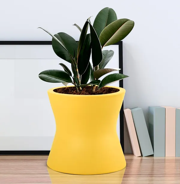 Damru_Saffron_Ceramic_Pots_For_Indoor_Plants,_Planters,_Flower,_Pots,_Gamla,_Outdoor,_Balcony,_Home,_Garden,_Office_Decor,_Succulent_Pot(H_-_11_X_D_-_11_Cm)
