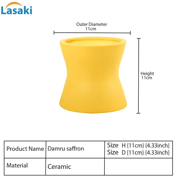 Damru_Saffron_Ceramic_Pots_For_Indoor_Plants,_Planters,_Flower,_Pots,_Gamla,_Outdoor,_Balcony,_Home,_Garden,_Office_Decor,_Succulent_Pot(H_-_11_X_D_-_11_Cm)