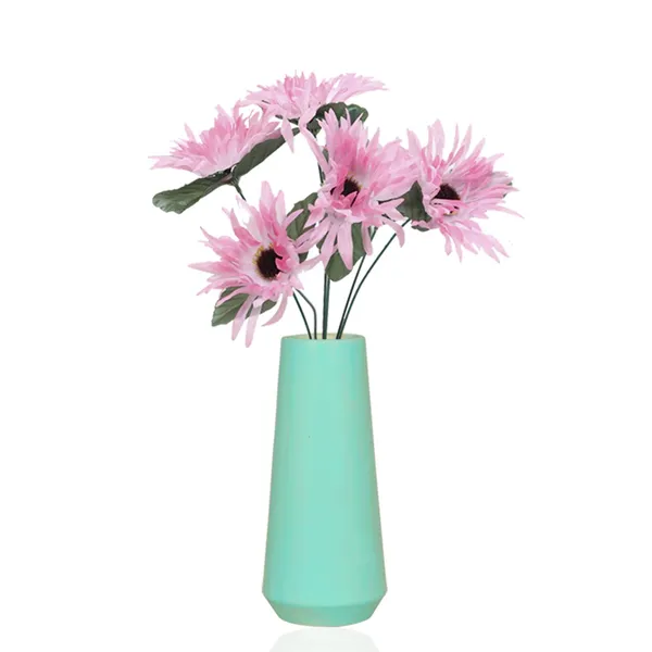 Finlay_Small_Aqua_Ceramic_Flower_Vase_For_Living_Room,_Bedroom,_Dining_Table,_Home_Decoration_(H_-_16_X_D_-_4.5_Cm,_Aqua)