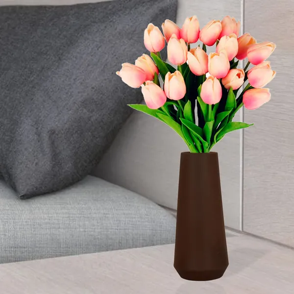 Finlay_Small_Truffle_Ceramic_Flower_Vase_For_Living_Room,_Bedroom,_Dining_Table,_Home_Decoration_(H_-_16_X_D_-_4.5_Cm,_Truffle)