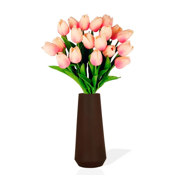 Finlay_Small_Truffle_Ceramic_Flower_Vase_For_Living_Room,_Bedroom,_Dining_Table,_Home_Decoration_(H_-_16_X_D_-_4.5_Cm,_Truffle)