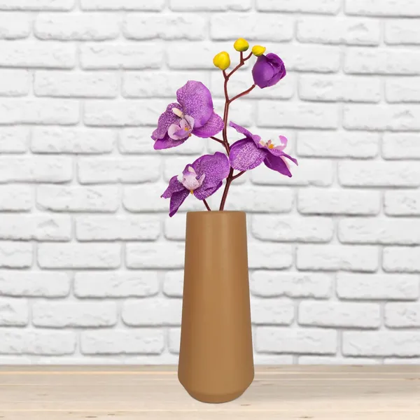 Finlay_Small_Ginger_Ceramic_Flower_Vase_For_Living_Room,_Bedroom,_Dining_Table,_Home_Decoration_(H_-_16_X_D_-_4.5_Cm,_Ginger)