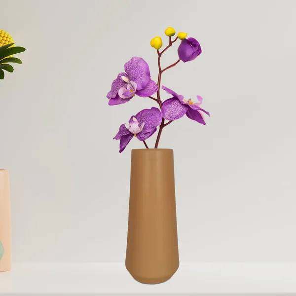 Finlay_Small_Ginger_Ceramic_Flower_Vase_For_Living_Room,_Bedroom,_Dining_Table,_Home_Decoration_(H_-_16_X_D_-_4.5_Cm,_Ginger)