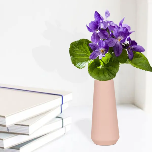 Finlay_Small_Pink_Ceramic_Flower_Vase_For_Living_Room,_Bedroom,_Dining_Table,_Home_Decoration_(H_-_16_X_D_-_4.5_Cm,_Pink)