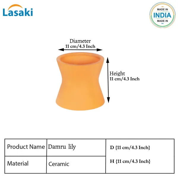 Damru_Lily_Ceramic_Pots_For_Indoor_Plants,_Planters,_Flower,_Pots,_Gamla,_Outdoor,_Balcony,_Home,_Garden,_Office_Decor,_Succulent_Pot(H_-_11_X_D_-_11_Cm)
