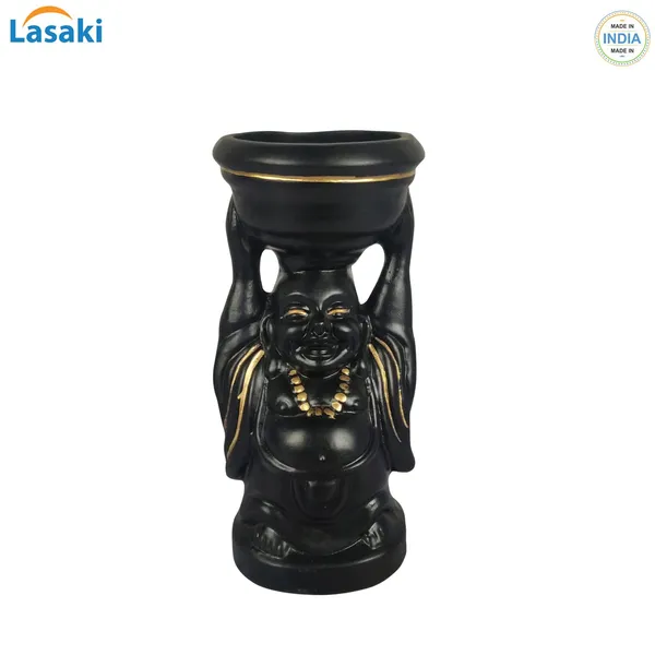Laughing_Buddha_Black_Gold_Ceramic_Pots_For_Indoor_Plants,_Planters,_Flower,_Gamla,_Outdoor,_Balcony,_Home,_Garden,_Office_Decor,_Succulent_Pot(D_-_10_X_H_-_23.5_Cm)