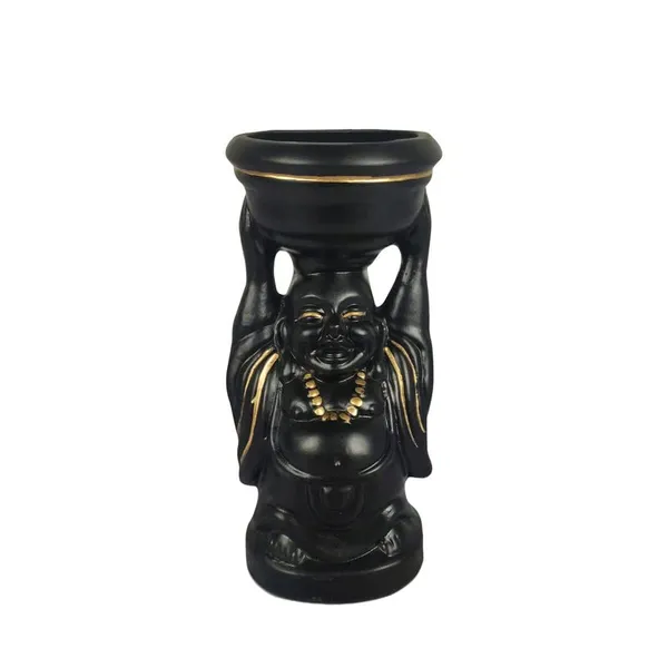 Laughing_Buddha_Black_Gold_Ceramic_Pots_For_Indoor_Plants,_Planters,_Flower,_Gamla,_Outdoor,_Balcony,_Home,_Garden,_Office_Decor,_Succulent_Pot(D_-_10_X_H_-_23.5_Cm)