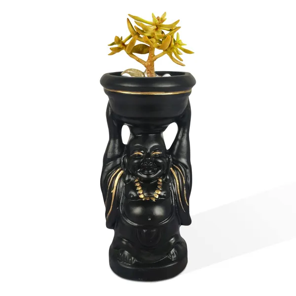 Laughing_Buddha_Black_Gold_Ceramic_Pots_For_Indoor_Plants,_Planters,_Flower,_Gamla,_Outdoor,_Balcony,_Home,_Garden,_Office_Decor,_Succulent_Pot(D_-_10_X_H_-_23.5_Cm)