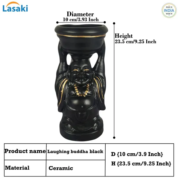 Laughing_Buddha_Black_Gold_Ceramic_Pots_For_Indoor_Plants,_Planters,_Flower,_Gamla,_Outdoor,_Balcony,_Home,_Garden,_Office_Decor,_Succulent_Pot(D_-_10_X_H_-_23.5_Cm)