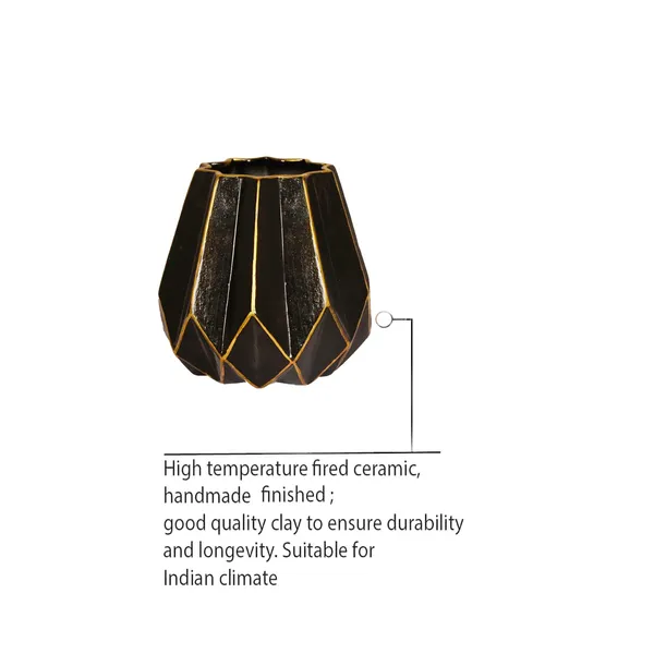Izzy_Black_Gold_Ceramic_Pots_For_Indoor_Plants,_Planters,_Flower,_Pots,_Gamla,_Outdoor,_Balcony,_Home,_Garden,_Office_Decor,_Succulent_Pot(H_-_15_X_D_-_9_Cm)