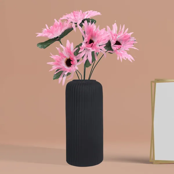Evelyn_Big_Black_Ceramic_Flower_Vase_For_Living_Room,_Bedroom,_Dining_Table,_Home_Decoration_(H_-_26.5_X_D_-_10_Cm,_Black)