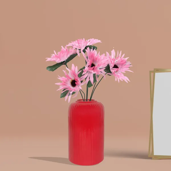 Evelyn_Small_Red_Ceramic_Flower_Vase_For_Living_Room,_Bedroom,_Dining_Table,_Home_Decoration_(H_-_15.5_X_D_-_8_Cm,_Red)