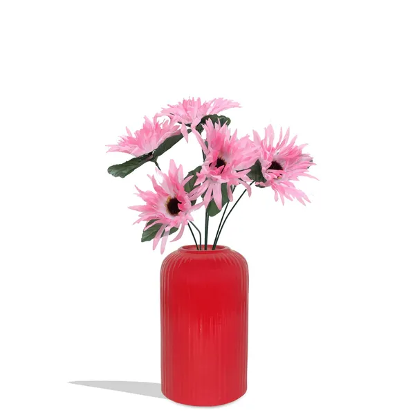 Evelyn_Small_Red_Ceramic_Flower_Vase_For_Living_Room,_Bedroom,_Dining_Table,_Home_Decoration_(H_-_15.5_X_D_-_8_Cm,_Red)