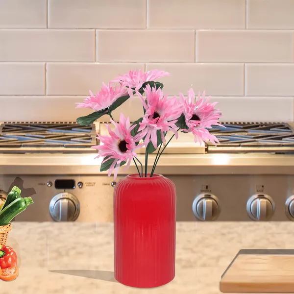 Evelyn_Small_Red_Ceramic_Flower_Vase_For_Living_Room,_Bedroom,_Dining_Table,_Home_Decoration_(H_-_15.5_X_D_-_8_Cm,_Red)