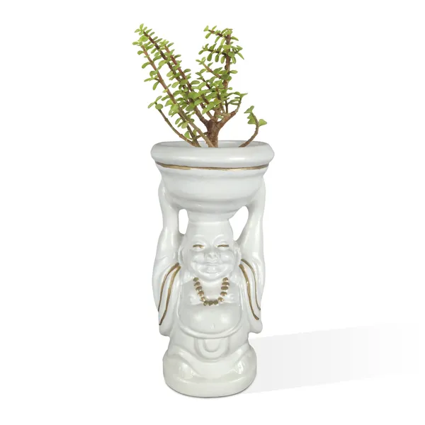 Laughing_Buddha_White_Gold_Ceramic_Pots_For_Indoor_Plants,_Planters,_Flower,Gamla,_Outdoor,_Balcony,_Home,_Garden,_Office_Decor,_Succulent(D_-_10_X_H_-_23.5_Cm)