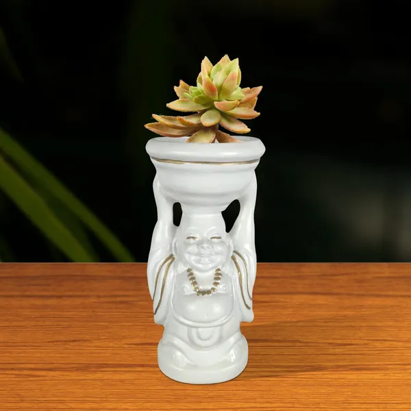 Laughing_Buddha_White_Gold_Ceramic_Pots_For_Indoor_Plants,_Planters,_Flower,Gamla,_Outdoor,_Balcony,_Home,_Garden,_Office_Decor,_Succulent(D_-_10_X_H_-_23.5_Cm)