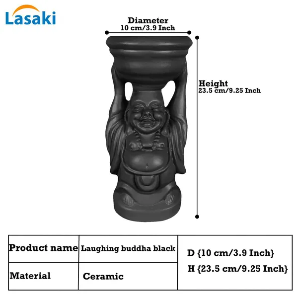 Laughing_Buddha_Black_Ceramic_Pots_For_Indoor_Plants,_Planters,_Flower,_Pots,_Gamla,_Outdoor,_Balcony,_Home,_Garden,_Office_Decor,_Succulent_Pot(D_-_10_X_H_-_23.5_Cm)