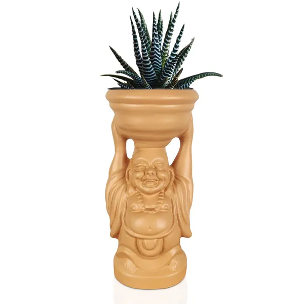Laughing_Buddha_Ginger_Ceramic_Pots_For_Indoor_Plants,_Planters,_Flower,_Pots,_Gamla,_Outdoor,_Balcony,_Home,_Garden,_Office_Decor,_Succulent_Pot(D_-_10_X_H_-_23.5_Cm)