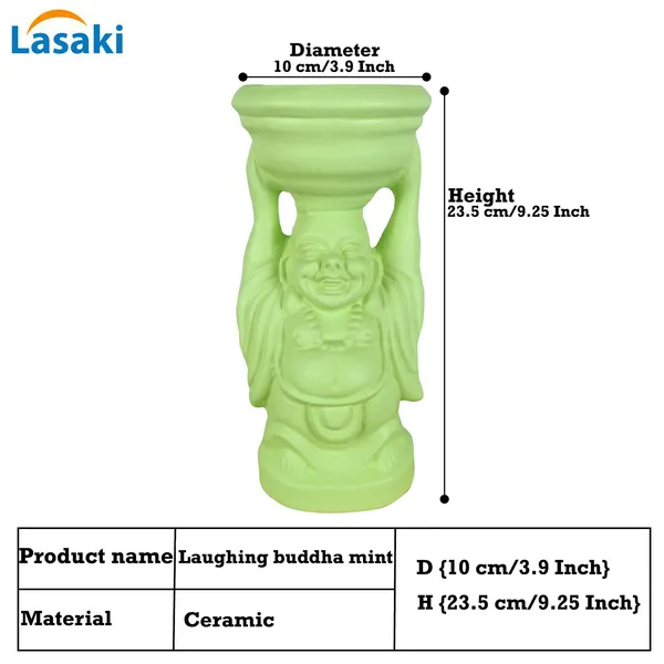 Laughing_Buddha_Mint_Ceramic_Pots_For_Indoor_Plants,_Planters,_Flower,_Pots,_Gamla,_Outdoor,_Balcony,_Home,_Garden,_Office_Decor,_Succulent_Pot(D_-_10_X_H_-_23.5_Cm)