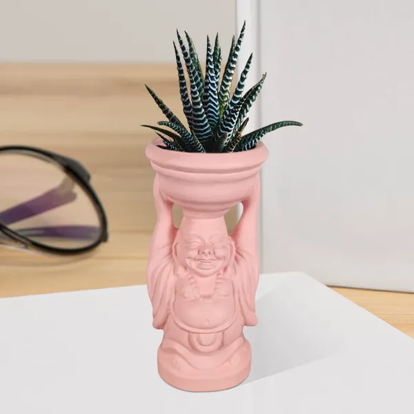 Laughing_Buddha_Pink_Ceramic_Pots_For_Indoor_Plants,_Planters,_Flower,_Pots,_Gamla,_Outdoor,_Balcony,_Home,_Garden,_Office_Decor,_Succulent_Pot(D_-_10_X_H_-_23.5_Cm)