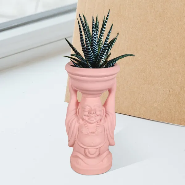 Laughing_Buddha_Pink_Ceramic_Pots_For_Indoor_Plants,_Planters,_Flower,_Pots,_Gamla,_Outdoor,_Balcony,_Home,_Garden,_Office_Decor,_Succulent_Pot(D_-_10_X_H_-_23.5_Cm)