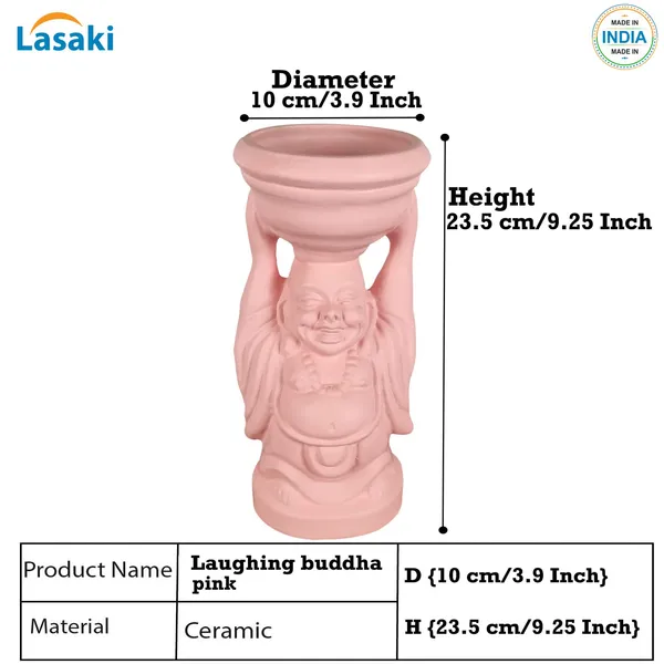 Laughing_Buddha_Pink_Ceramic_Pots_For_Indoor_Plants,_Planters,_Flower,_Pots,_Gamla,_Outdoor,_Balcony,_Home,_Garden,_Office_Decor,_Succulent_Pot(D_-_10_X_H_-_23.5_Cm)