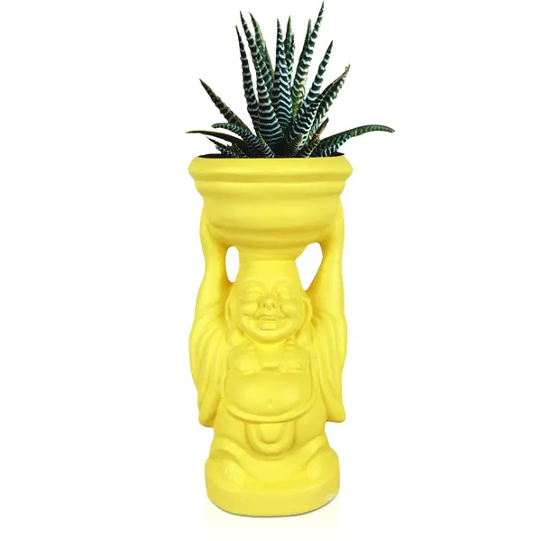 Laughing_Buddha_Saffron_Ceramic_Pots_For_Indoor_Plants,_Planters,_Flower,_Gamla,_Outdoor,_Balcony,_Home,_Garden,_Office_Decor,_Succulent_Pot(D_-_10_X_H_-_23.5_Cm)