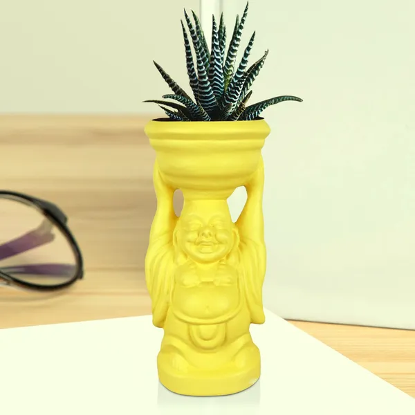 Laughing_Buddha_Saffron_Ceramic_Pots_For_Indoor_Plants,_Planters,_Flower,_Gamla,_Outdoor,_Balcony,_Home,_Garden,_Office_Decor,_Succulent_Pot(D_-_10_X_H_-_23.5_Cm)