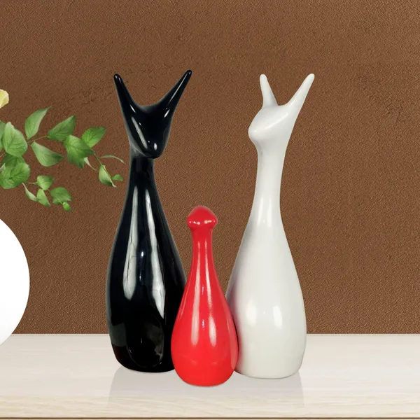 Deer_Family_Set_Of_3_Brw_Ceramic_Figurine_Showpiece_Artifact_Abstract_Animal_Statue_For_Indoor,_Home,_Office_Decor,_(D_-_7_X_H_-_27_Cm),_(Black,_Red,_White)