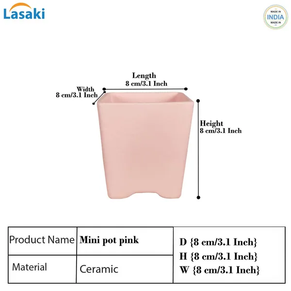 Mini_Pot_Pink_Ceramic_Pots_For_Indoor_Plants,Planters,Flower,Gamla,Outdoor,Balcony,Home,Square,Garden,Office_Decor,Succulent(L-8_X_W-8_X_H-8_Cm)