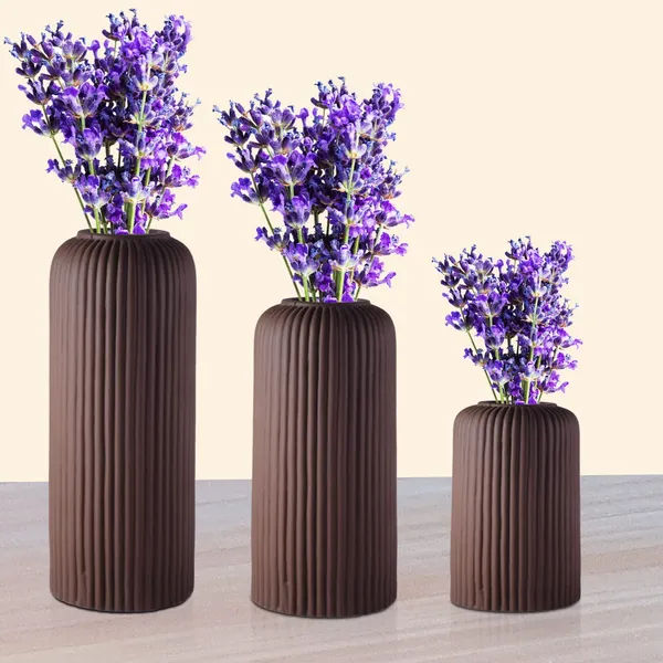 Evelyn_Truffle_Set_Of_3_Ceramic_Flower_Vase_For_Living_Room,_Bedroom,_Dining_Table,_Home_Decoration_(Flowers_Not_Includedtruffle_(Brown)